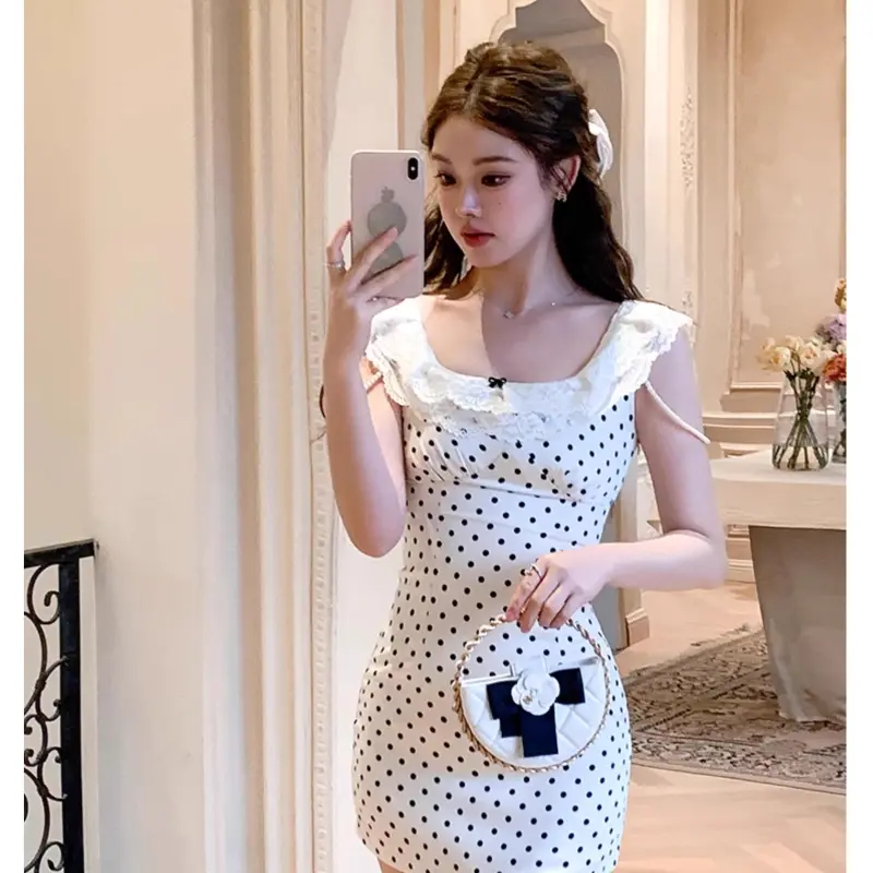 CANTALOVE Short Sleeved Dress Women's White-4