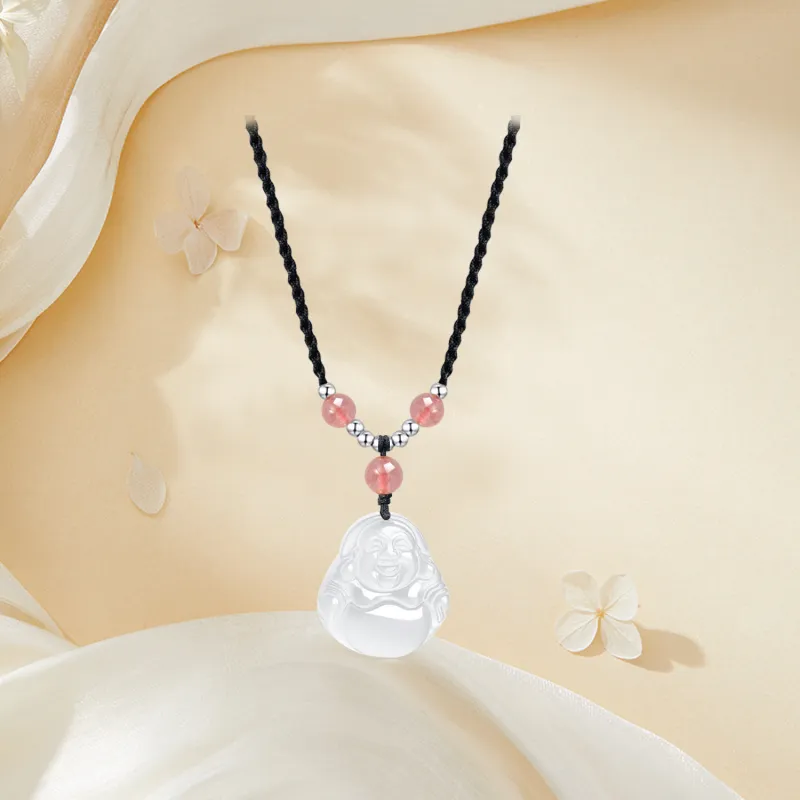 Chinese Jewelry Chalcedony Jade Necklaces Unisex-9