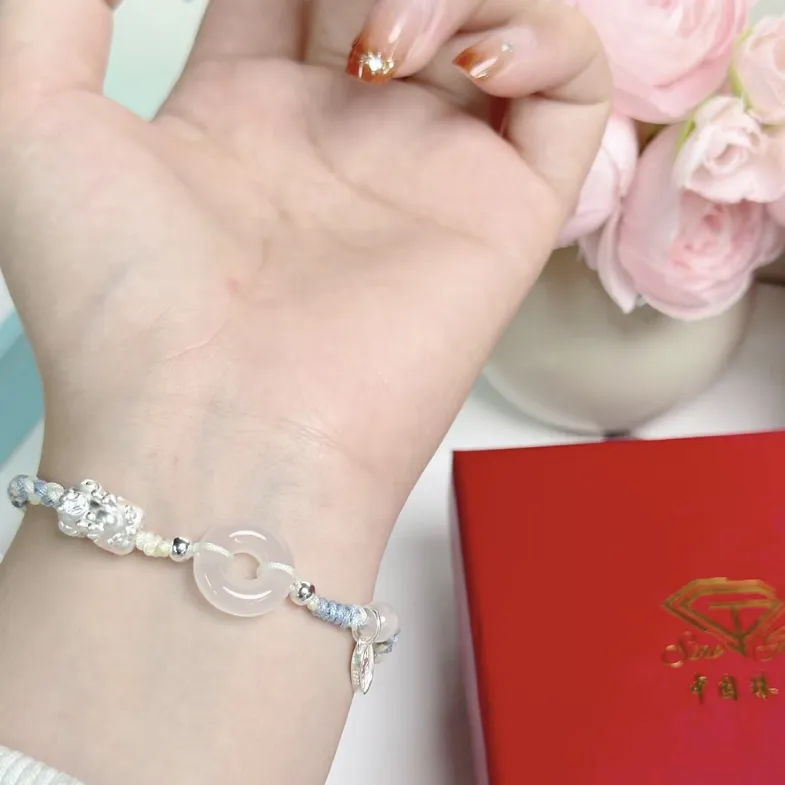 SINO GEM Chalcedony Bracelets Unisex-12