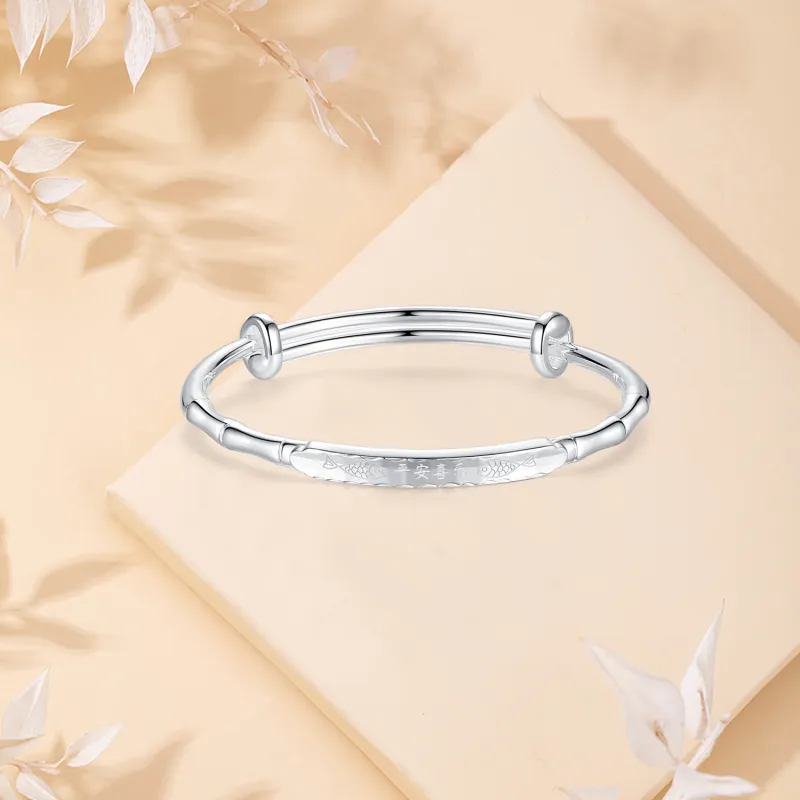 SINO GEM 999 Fine Silver Sterling Silver Bracelets Women's-3