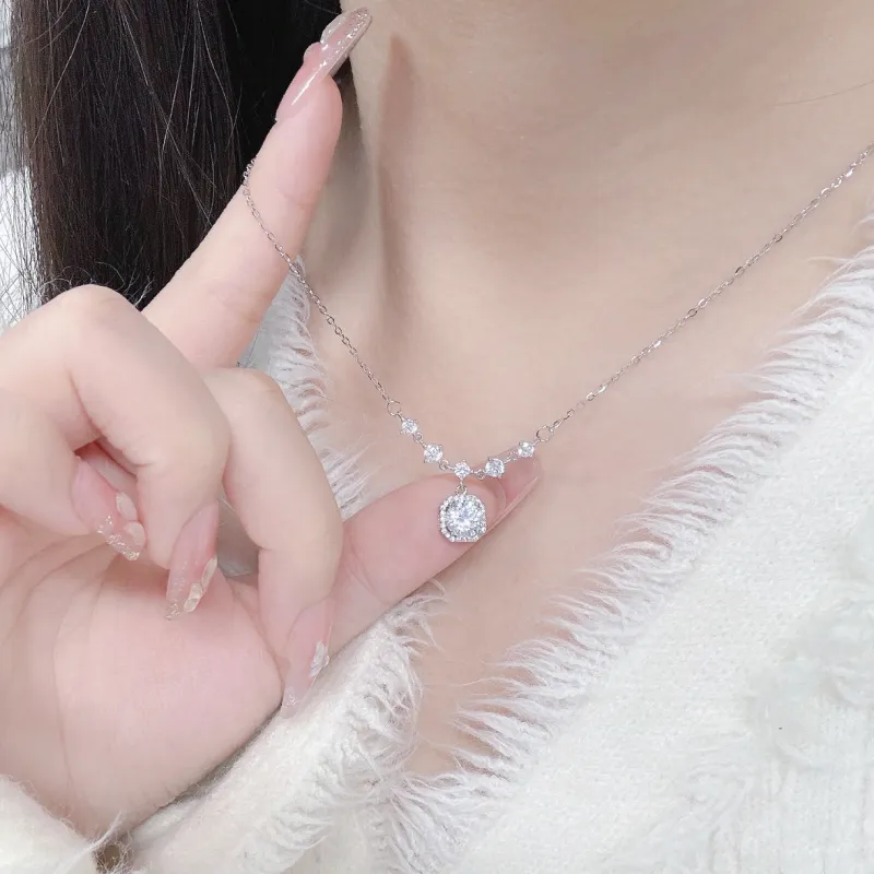 SINO GEM 925 Silver Zircon Necklaces Women's-3