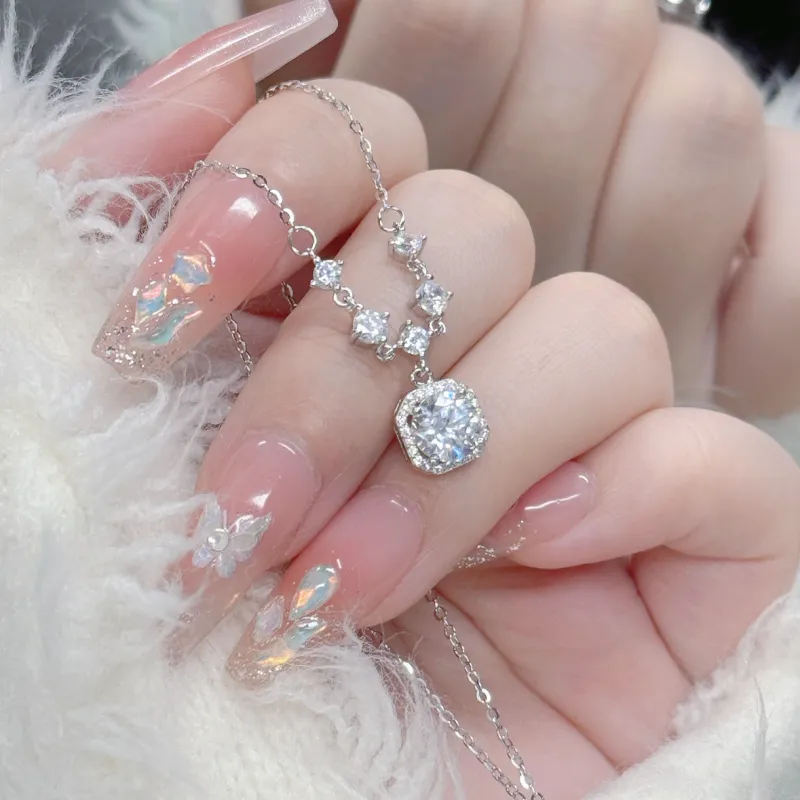 SINO GEM 925 Silver Zircon Necklaces Women's-4
