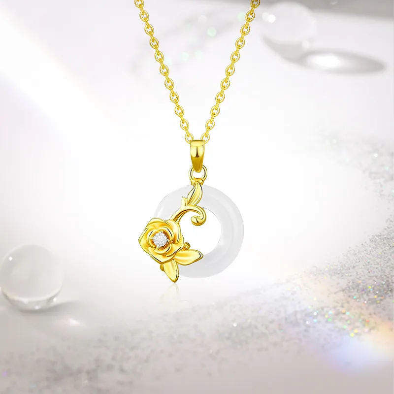 SINO GEM Chalcedony Jade Necklaces Women's-2
