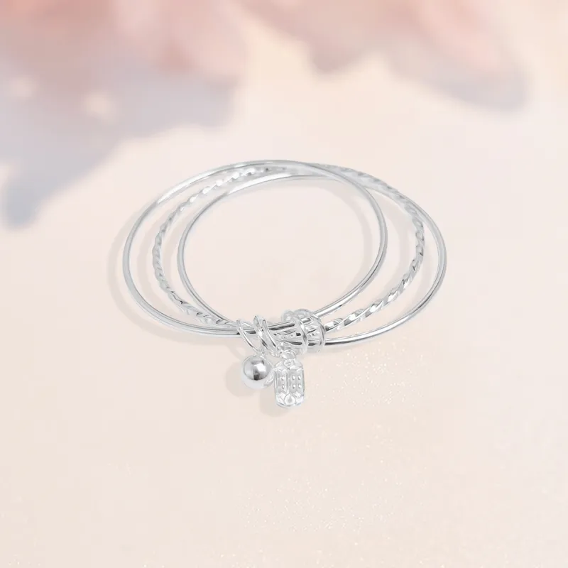 SINO GEM 999 Fine Silver Sterling Silver Bracelets Women's-2