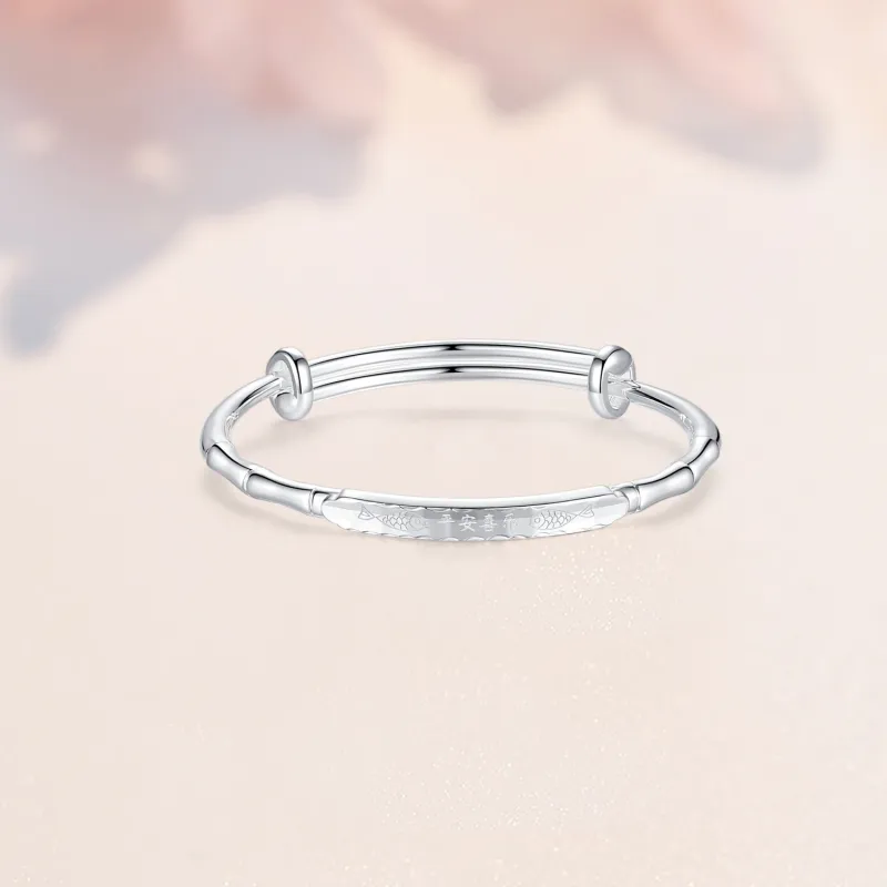 SINO GEM 999 Fine Silver Sterling Silver Bracelets Women's-2