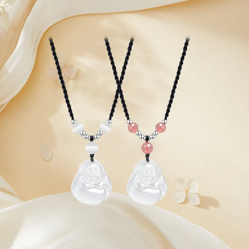 Chinese Jewelry Chalcedony Jade Necklaces Unisex-14