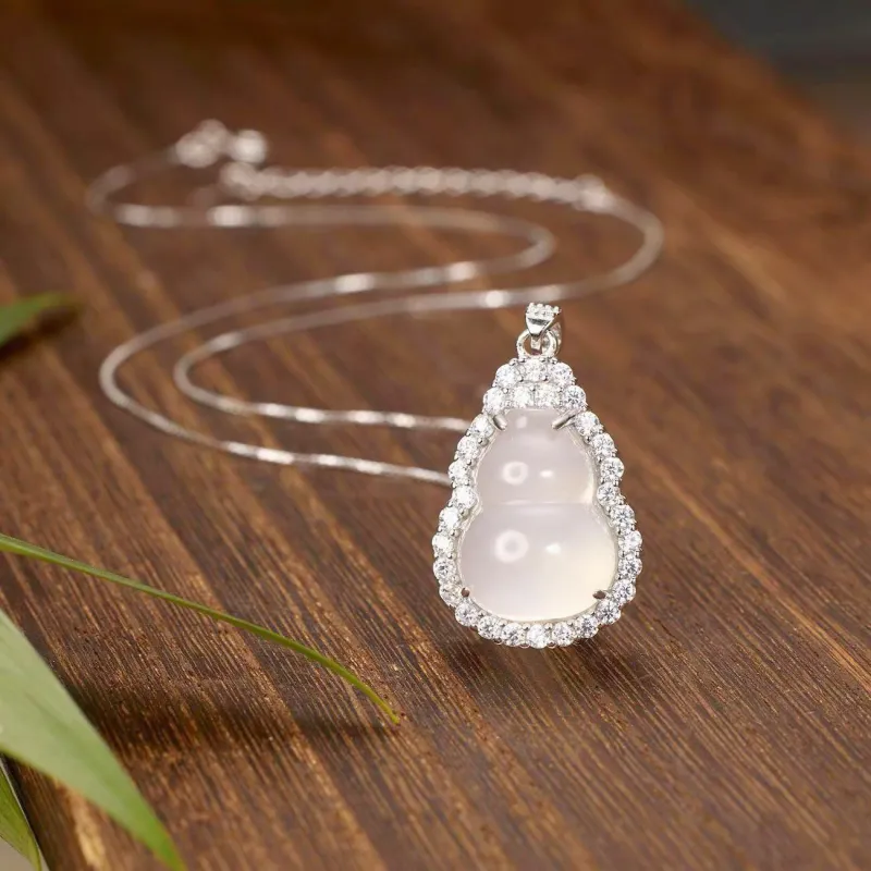 SINO GEM Chalcedony Jade Necklaces Women's-4