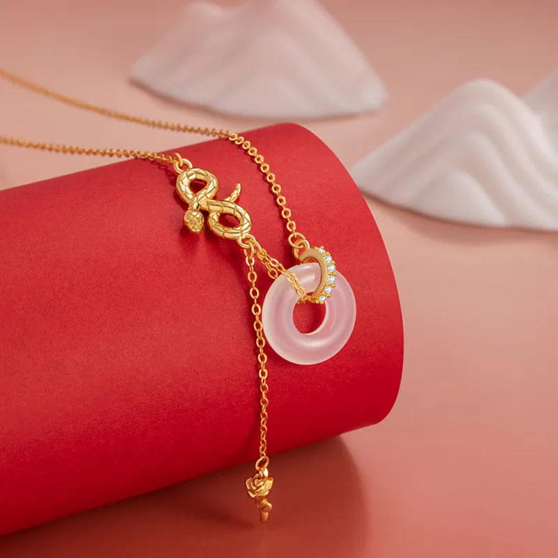 Chinese Jewelry Chalcedony Necklaces Women's-3