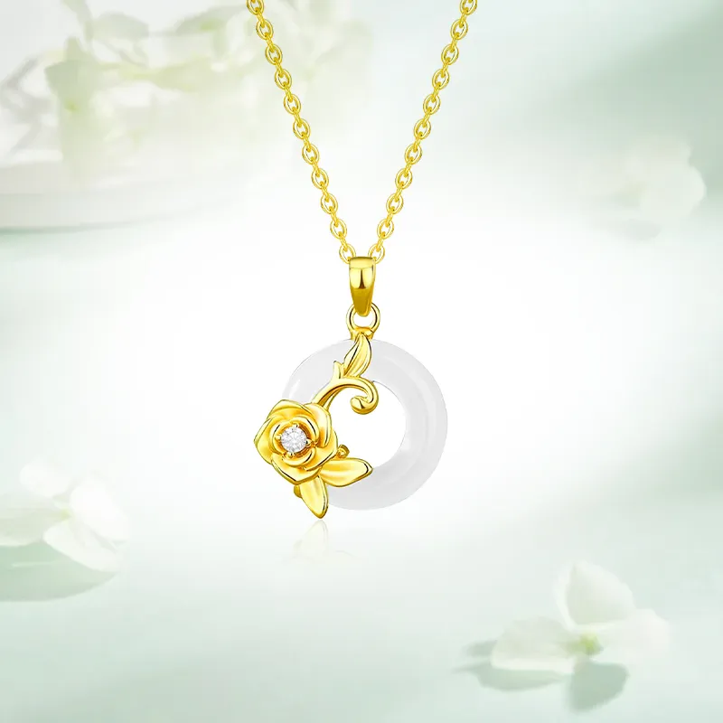 SINO GEM Chalcedony Jade Necklaces Women's-3