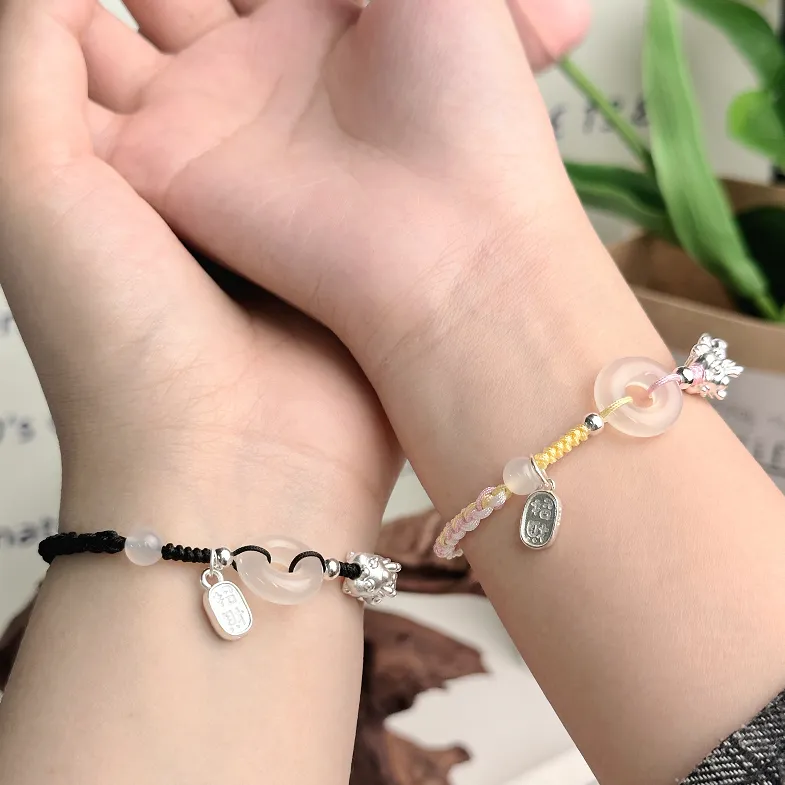 SINO GEM Chalcedony Bracelets Unisex-18