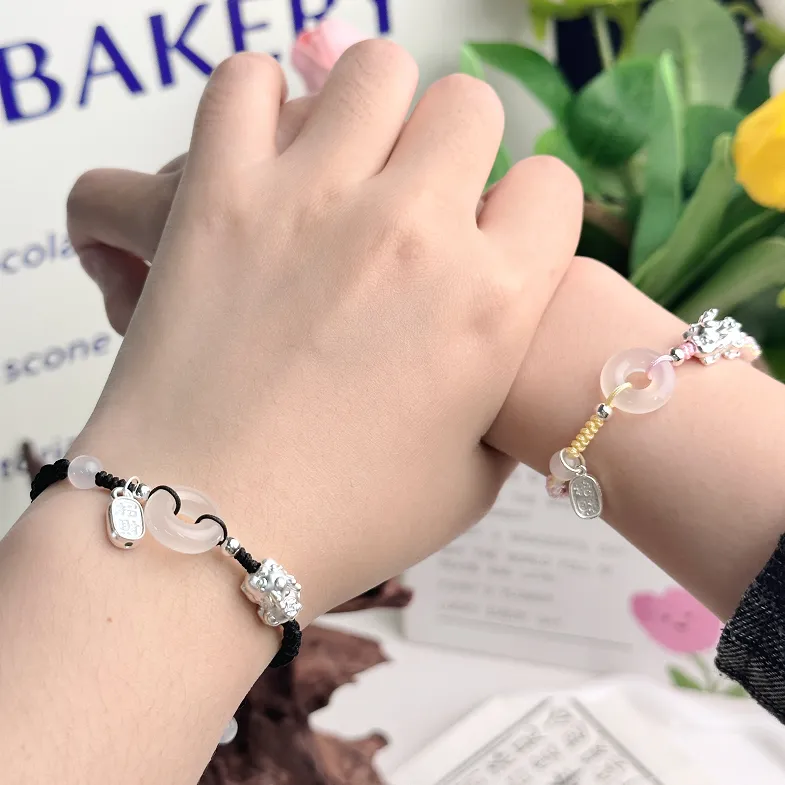 SINO GEM Chalcedony Bracelets Unisex-19