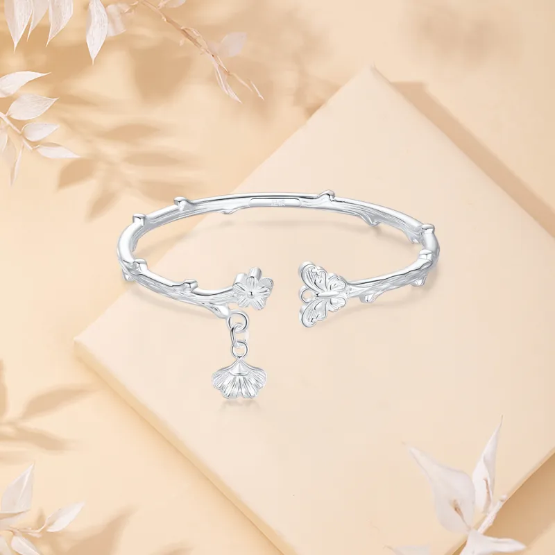 SINO GEM 999 Fine Silver Sterling Silver Bracelets Women's-3