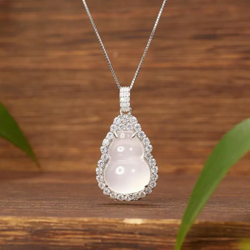 SINO GEM Chalcedony Jade Necklaces Women's-5