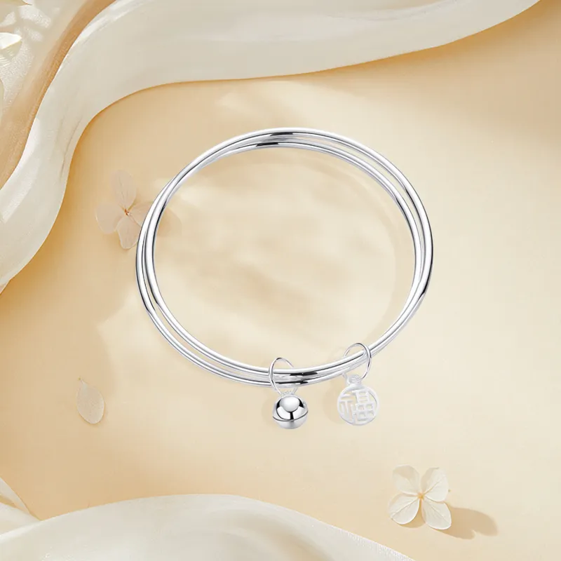 SINO GEM 999 Fine Silver Sterling Silver Bracelets Women's-1