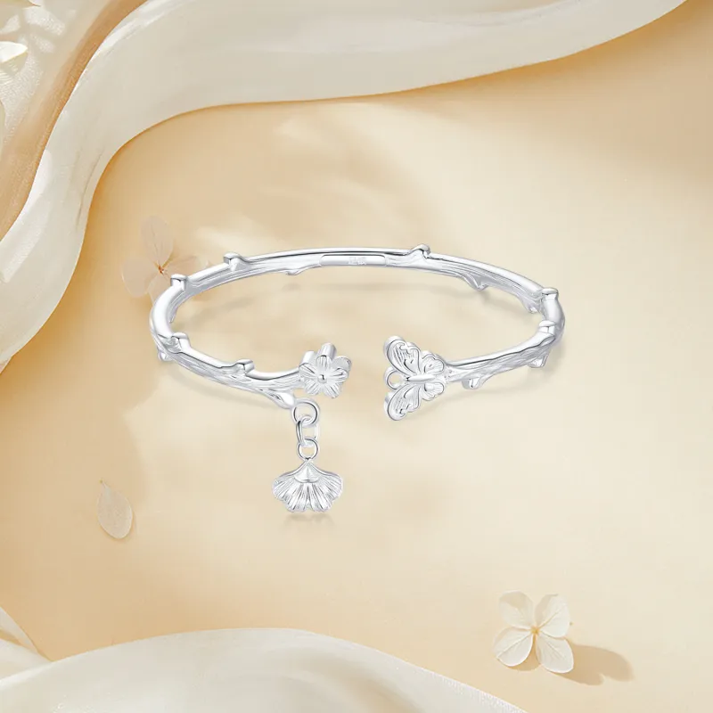 SINO GEM 999 Fine Silver Sterling Silver Bracelets Women's-4