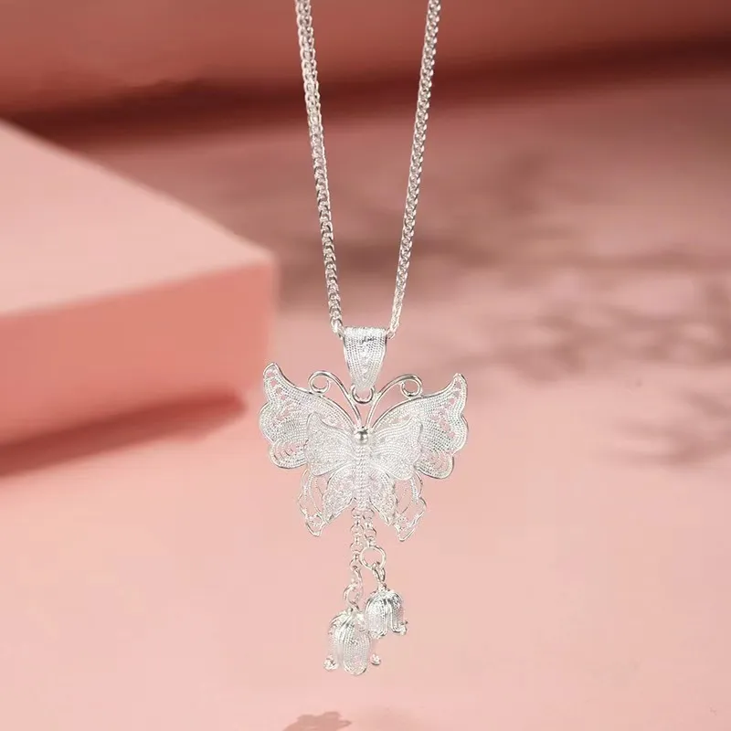 SINO GEM S999 Fine Silver Necklaces Women's-1