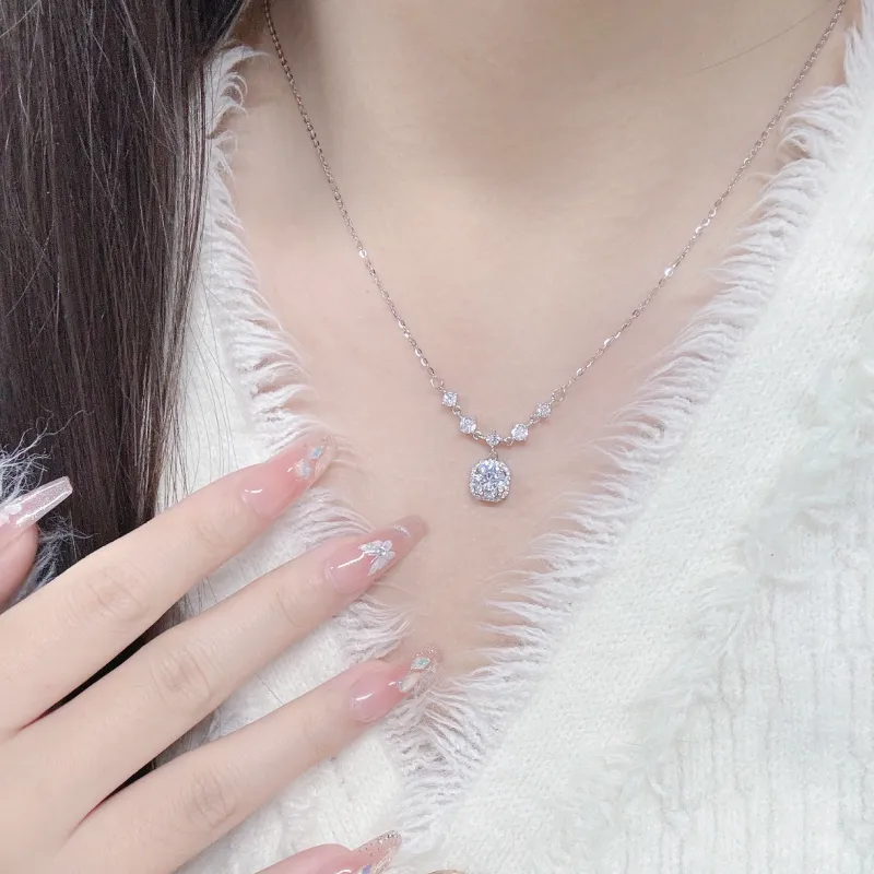 SINO GEM 925 Silver Zircon Necklaces Women's-1