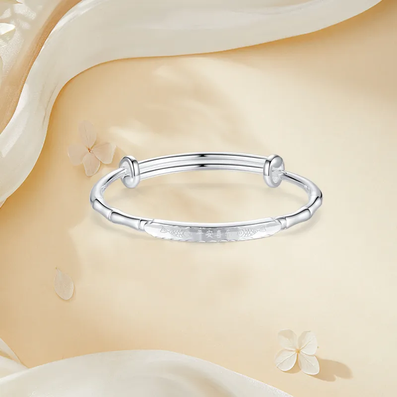 SINO GEM 999 Fine Silver Sterling Silver Bracelets Women's-4