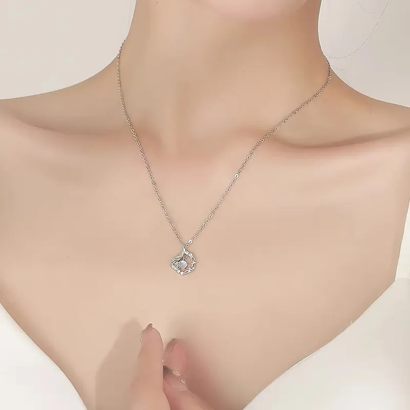 SINO GEM S999 Fine Silver Necklaces Women's-3