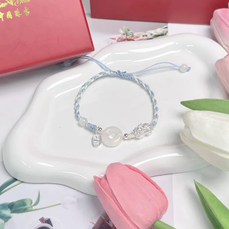 SINO GEM Chalcedony Bracelets Unisex-13
