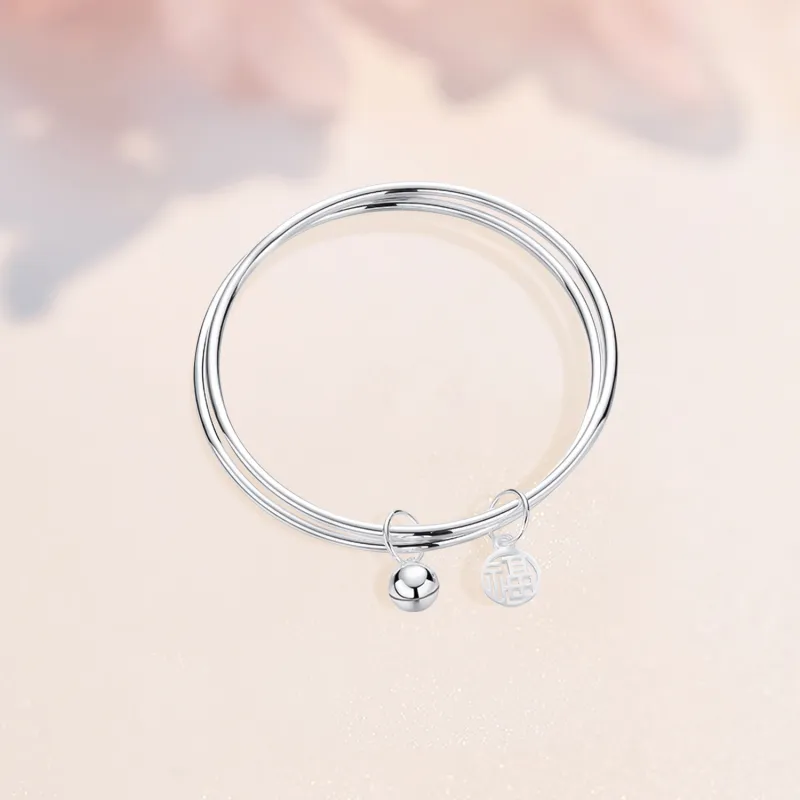 SINO GEM 999 Fine Silver Sterling Silver Bracelets Women's-3