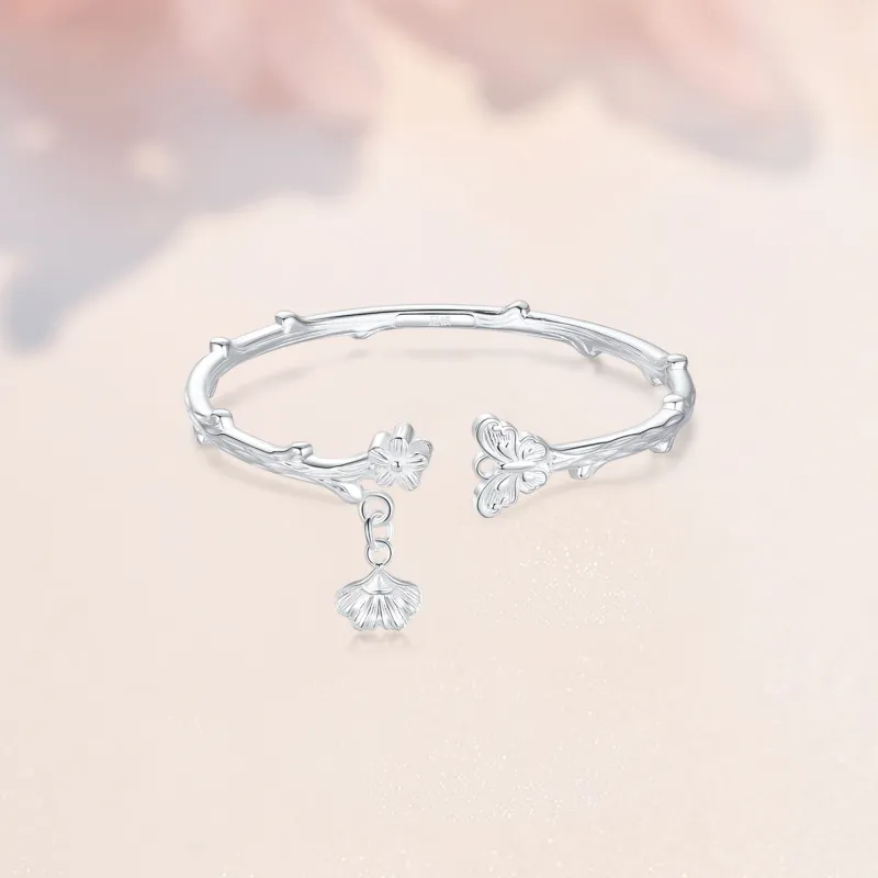 SINO GEM 999 Fine Silver Sterling Silver Bracelets Women's-2