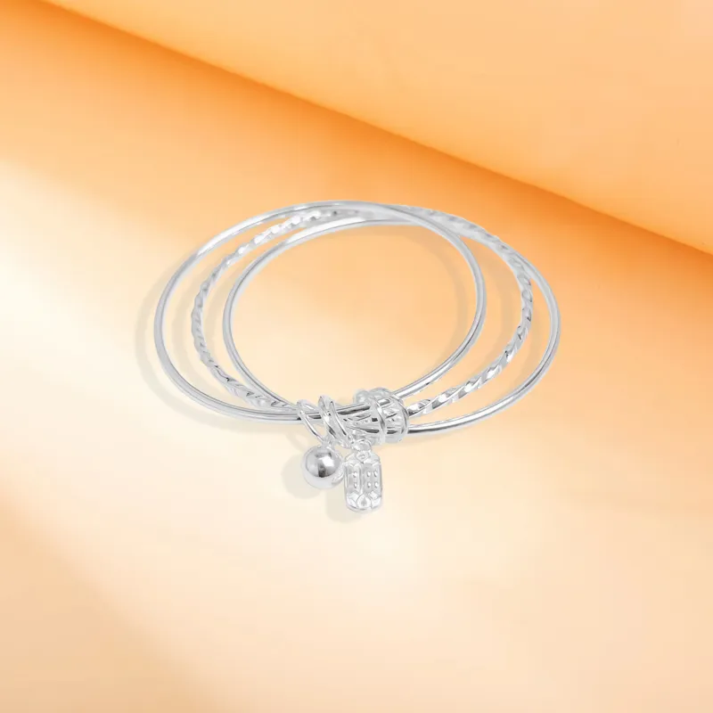 SINO GEM 999 Fine Silver Sterling Silver Bracelets Women's-1