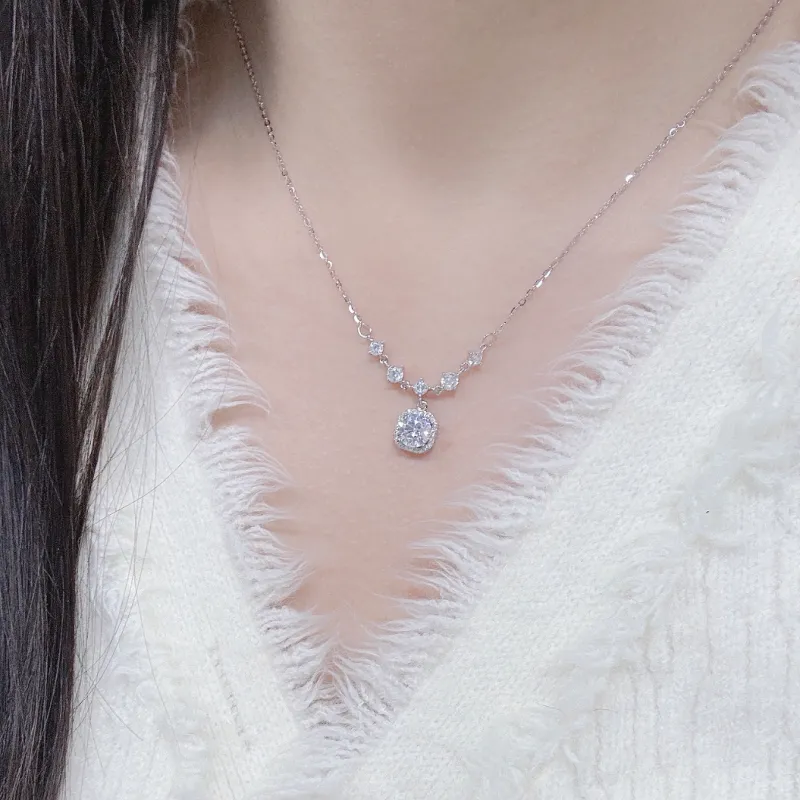 SINO GEM 925 Silver Zircon Necklaces Women's-2
