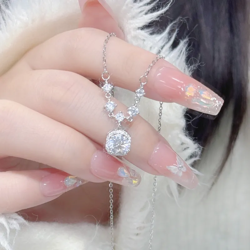 SINO GEM 925 Silver Zircon Necklaces Women's-5