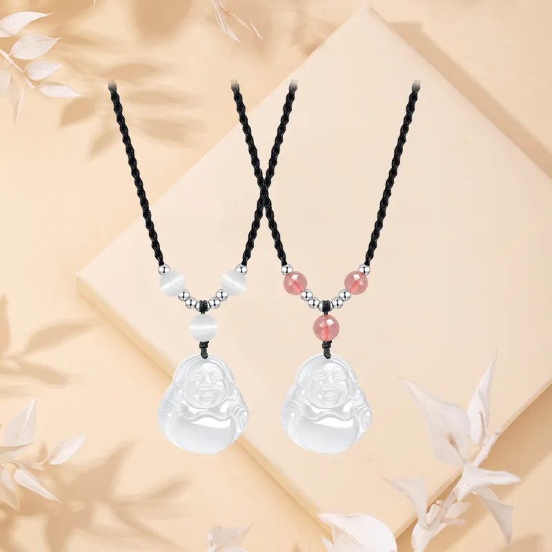 Chinese Jewelry Chalcedony Jade Necklaces Unisex-13
