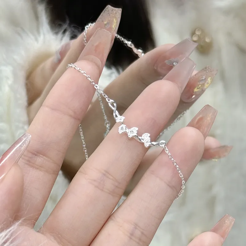 Chinese Jewelry 999 Fine Silver Bracelets Women's-3