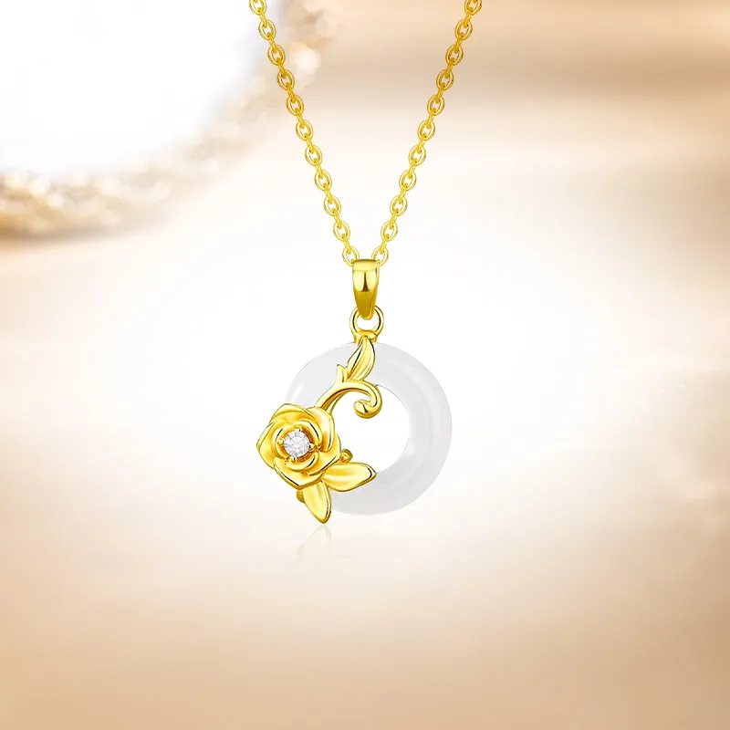 SINO GEM Chalcedony Jade Necklaces Women's-4