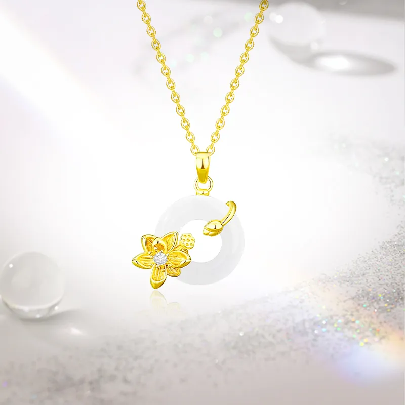 SINO GEM Chalcedony Jade Necklaces Women's-3