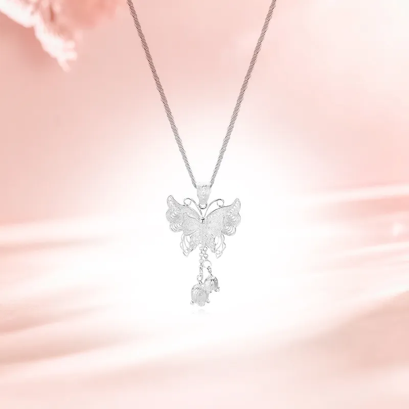 SINO GEM S999 Fine Silver Necklaces Women's-4