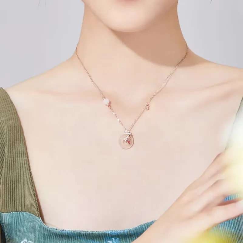Chinese Jewelry Chalcedony Necklaces Women's-3