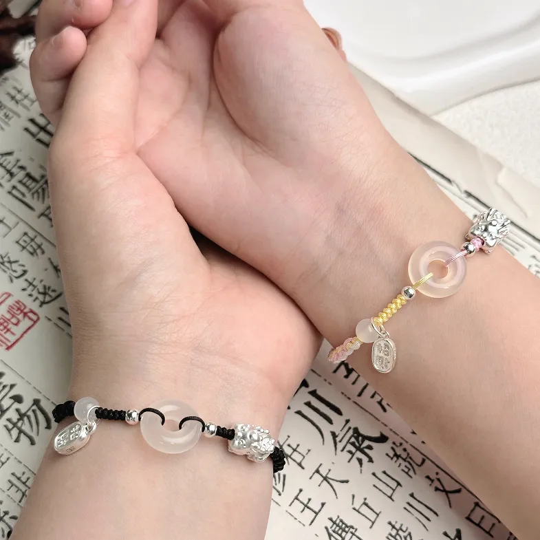 SINO GEM Chalcedony Bracelets Unisex-17