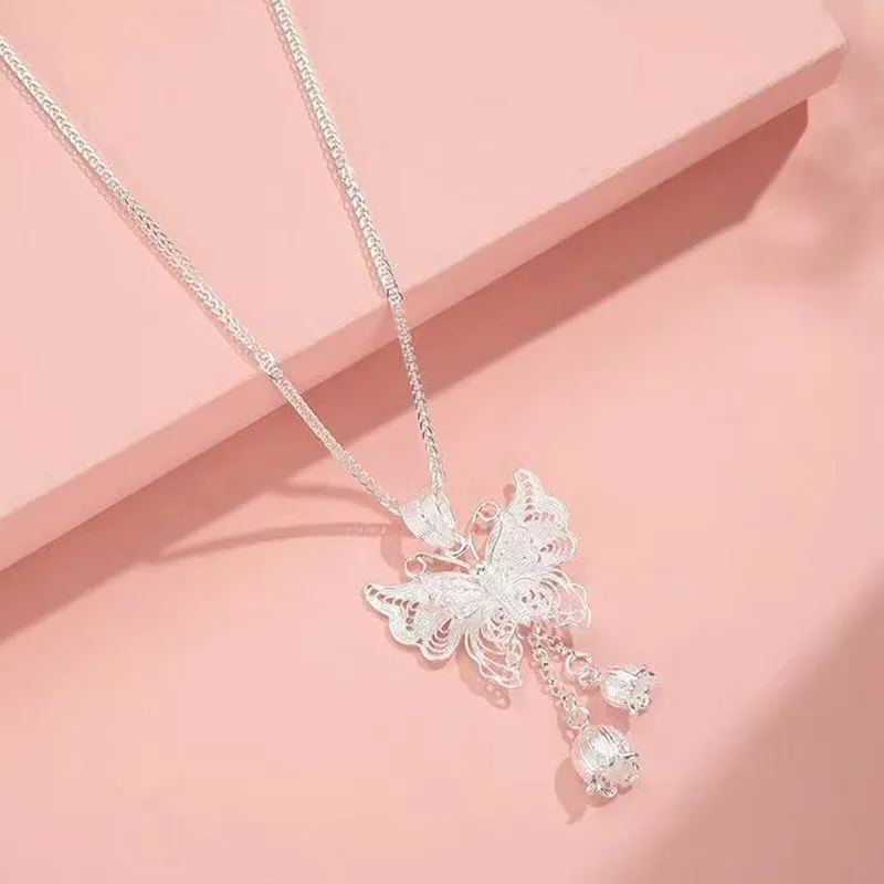 SINO GEM S999 Fine Silver Necklaces Women's-2