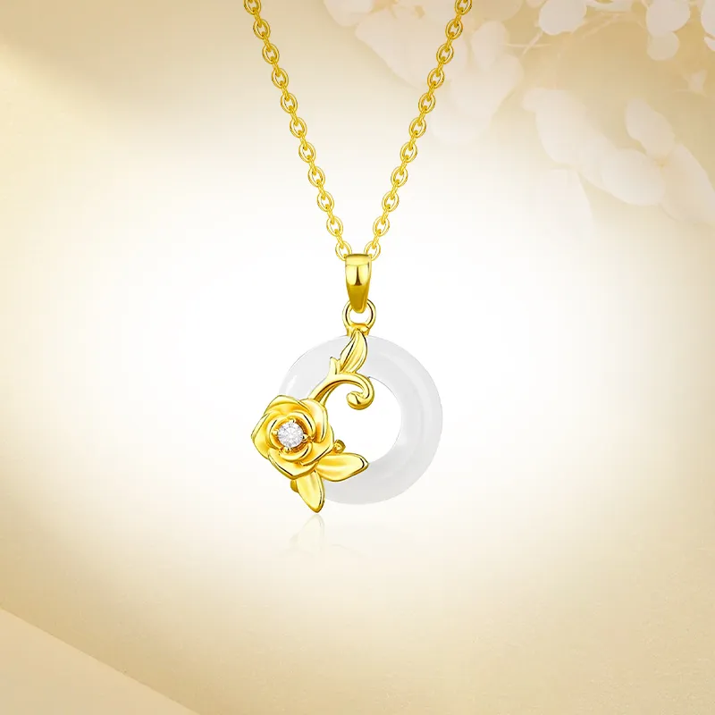 SINO GEM Chalcedony Jade Necklaces Women's-1