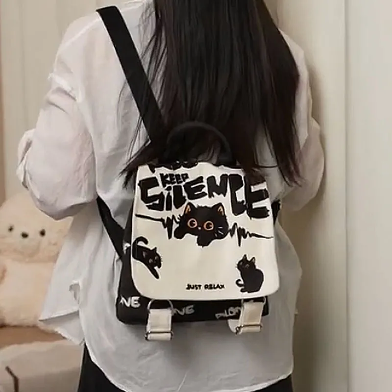 AOSONG Suede Tech Fabric Backpack Regular Unisex Briquette Cat-1