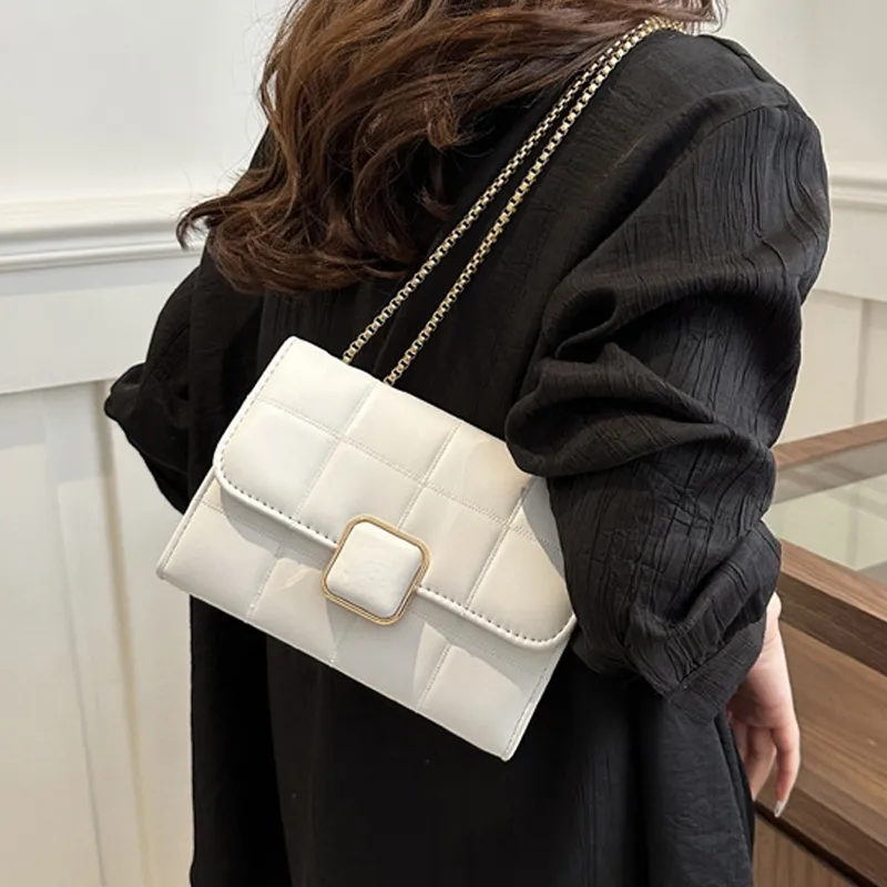 AOSONG PU Crossbody Bag Unisex White/Black-2