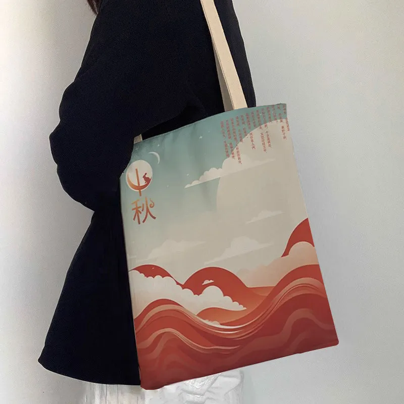 AOSONG Canvas Bag, Tote Bag, Shopping Bag, Handbag, Shoulder Bag Regular Unisex Multicolor-19