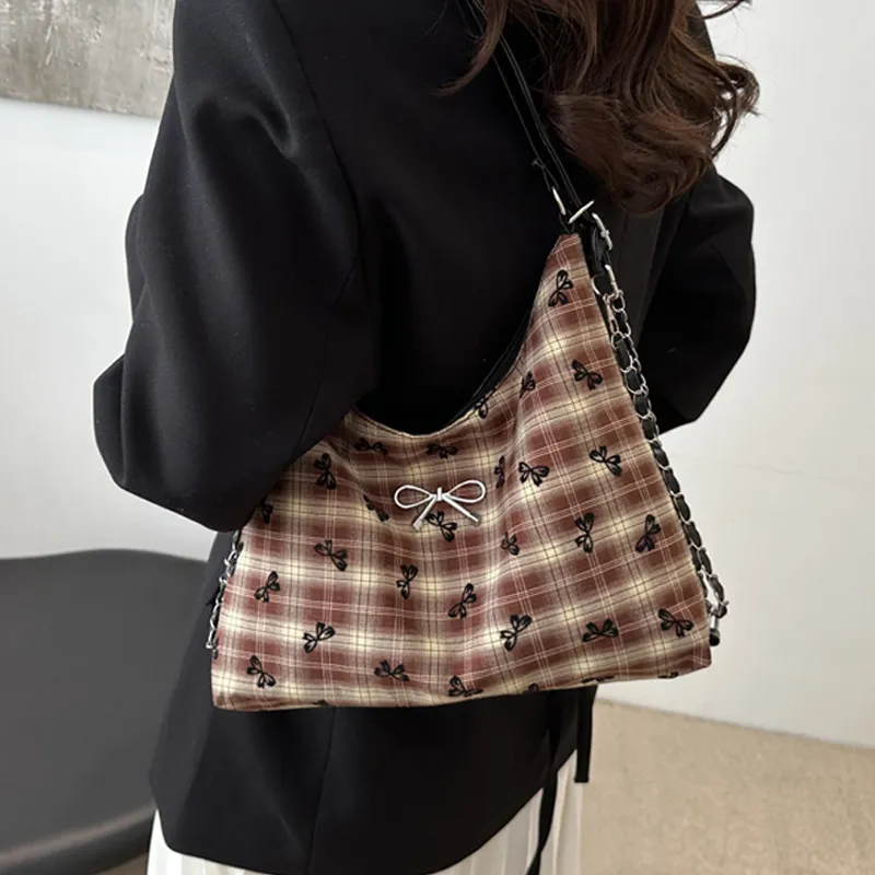AOSONG Canvas Canvas Bag Shoulder Bags Regular Unisex Black/Red/Brown-1
