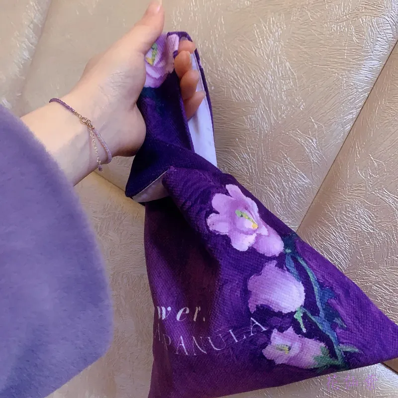 AOSONG 16A Suede Canvas Clutch Unisex Purple/Pink-4
