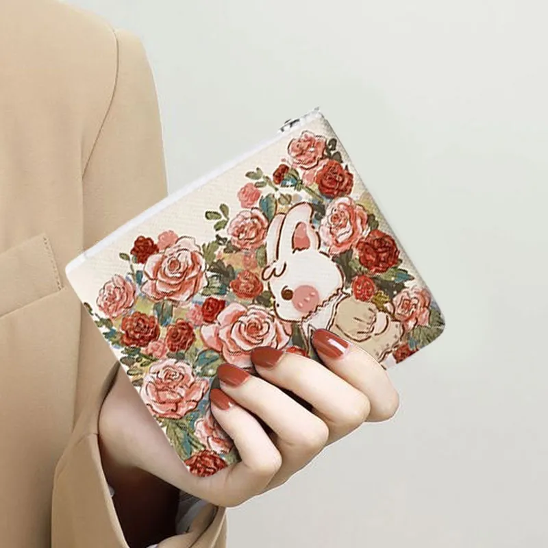 AOSONG Twill Tech Fabric Wallet Regular Women's White/Pink/Red-1