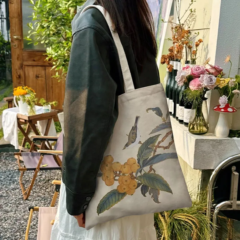 AOSONG Canvas Handbag, Shoulder Bag Small Medium Large Size Unisex Multicolor-4