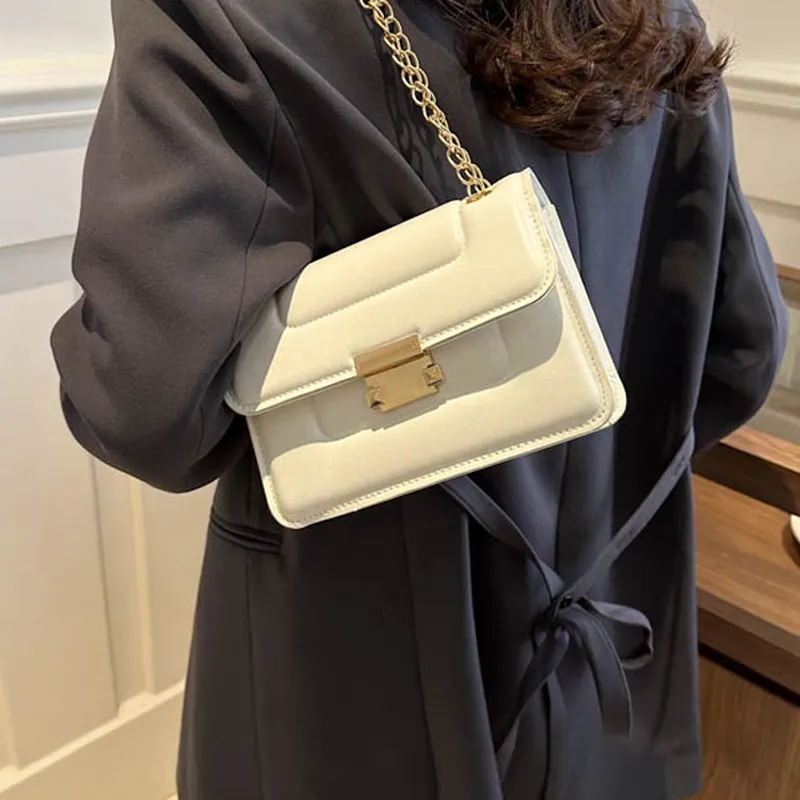 AOSONG PU Crossbody Bag Regular Unisex White/Black-7