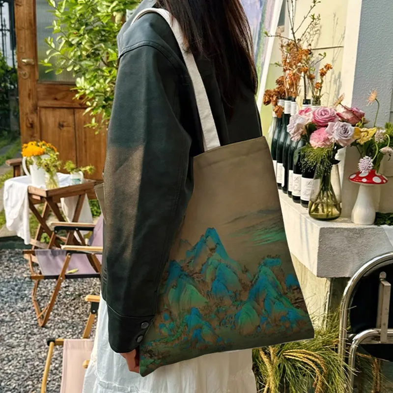 AOSONG Canvas Handbag, Shoulder Bag Small Medium Large Size Unisex Multicolor-7