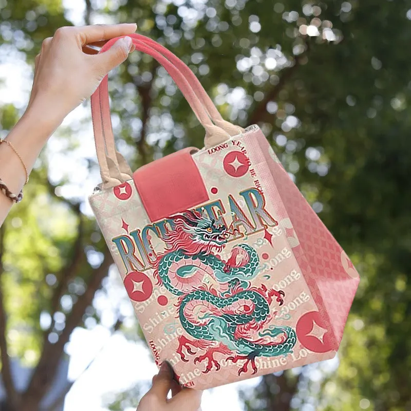 AOSONG Suede Tech Fabric Handbag Unisex Shiny Dragon-3