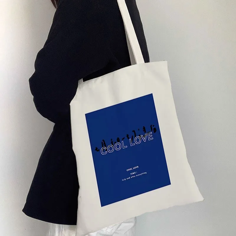 AOSONG Canvas Bag, Tote Handbag Small Medium Large Size Unisex Klein Blue-47