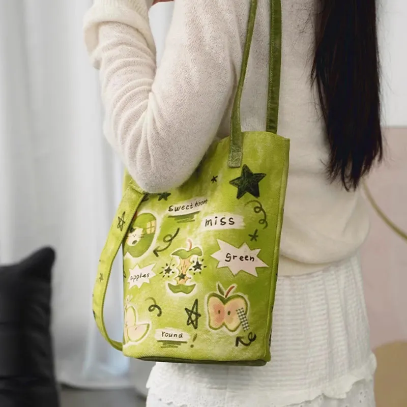 AOSONG Suede Technology Fabric Shoulder Bag Women's Green-2